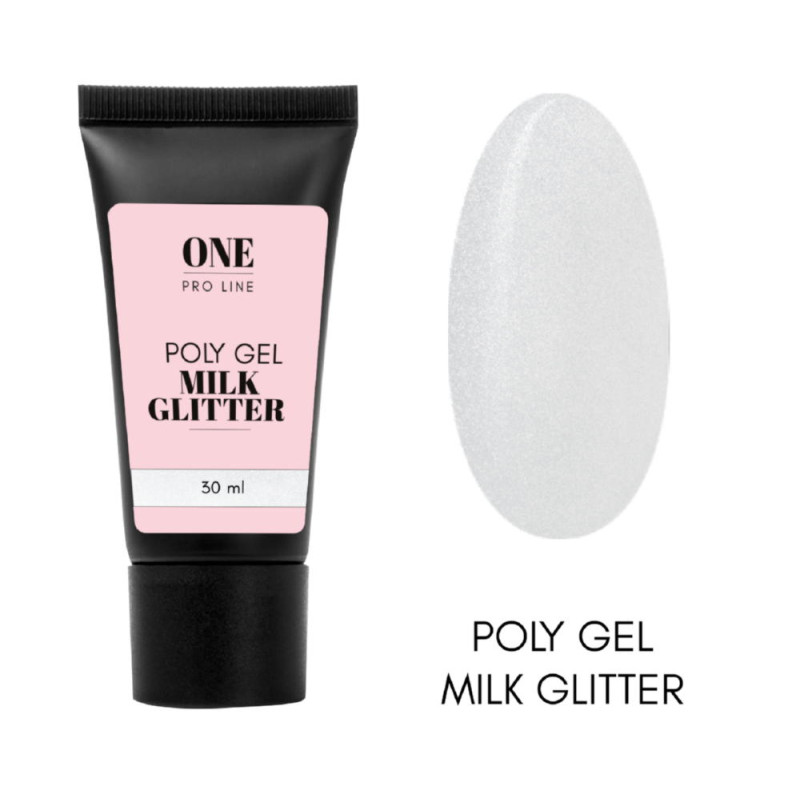 Полігель ONE POLYGEL MILK GLITTER (tube), 30 ml